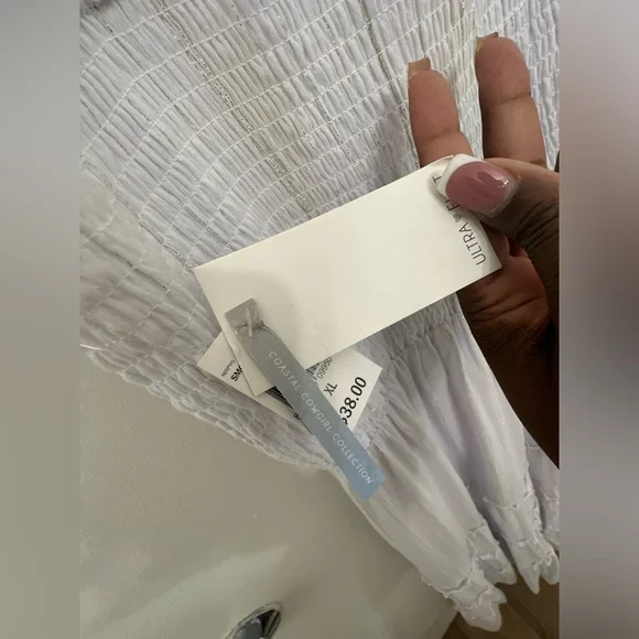 NWT White Summer Dress 👗 (stains) Size XL - Picture 5 of 9